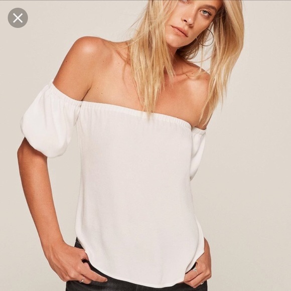 reformation off the shoulder top